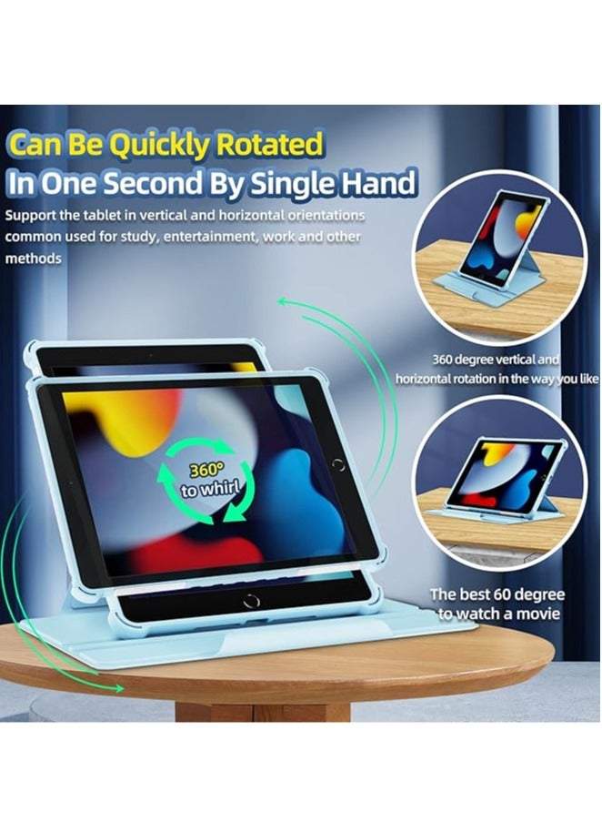 حافظة لوحي خفيفة الوزن وقوية مقاومة للصدمات، متوافقة مع iPad 10.2 بوصة (2019/2020/2021)، مع قاعدة قابلة للطي وحزام كتف، وميزة النوم التلقائي والاستيقاظ. - Image 4